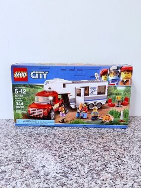 LEGO City Red Pickup and White Caravan Camping Set